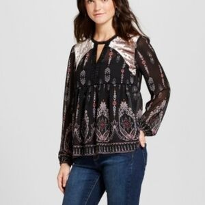 Knox Rose Long sleeve sheer shirt‎